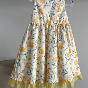 Tahari Spring Yellow Floral Dress Set With Cardigan and Hat